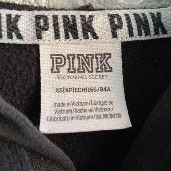 Victoria’s Secret Pink Black Zip Up Hoodie - Picture 3 of 3